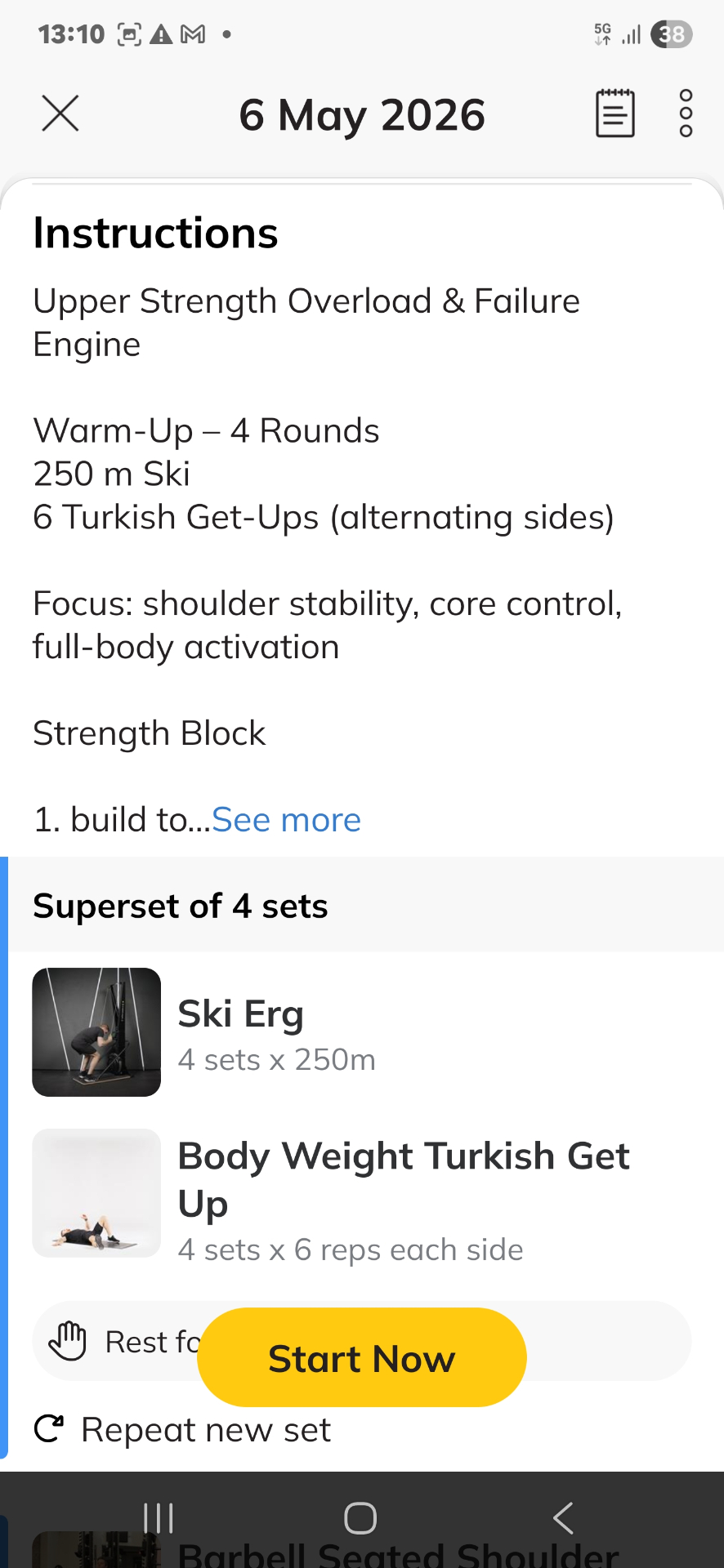 NEXYRA app workout instructions